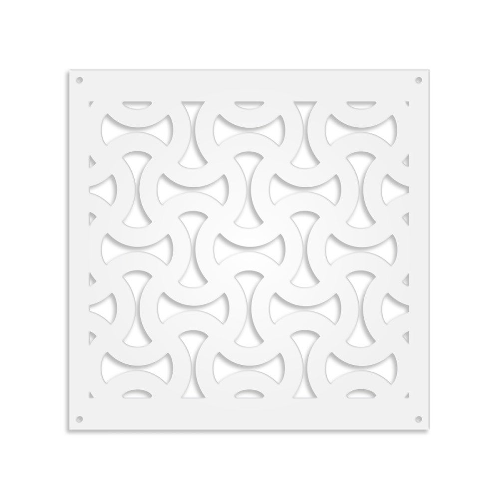 SNAKE - Panel perforowany z PVC - Parasol przeciwsłoneczny 48x48 cm, biały, grubość 1 cm