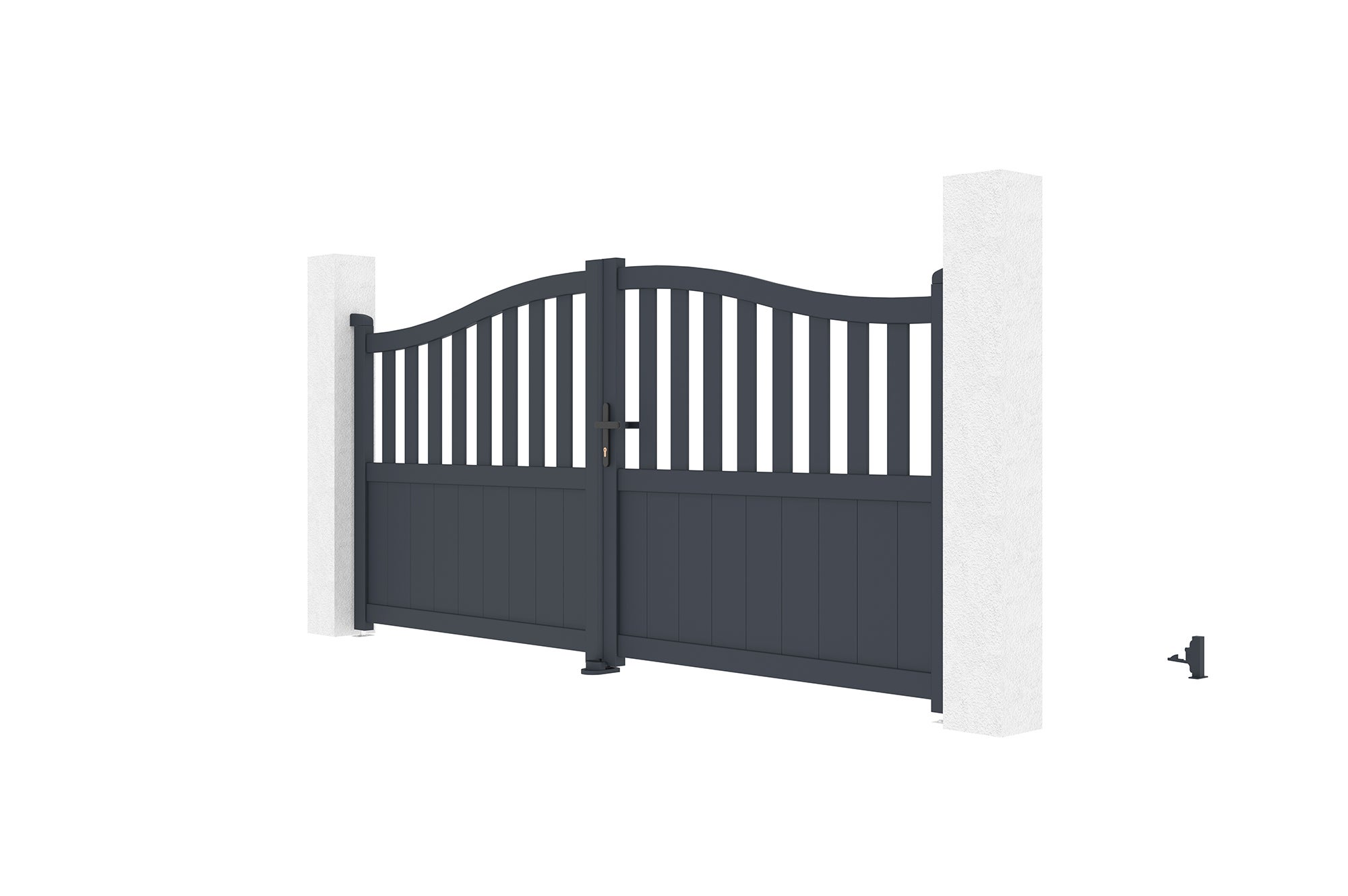 Portail battant 3m MEIJE H.140cm aluminium gris - 5