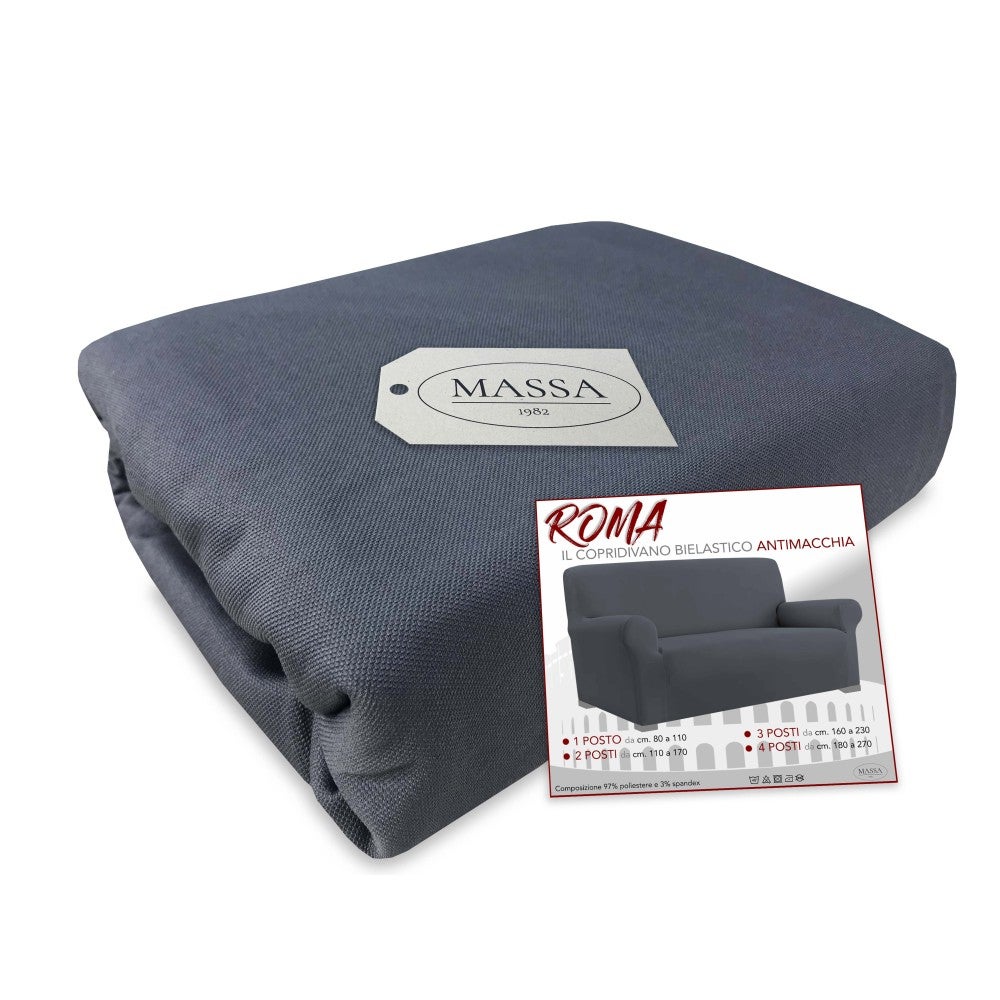 Copridivano Elasticizzato 3 Posti CYCMACO - Antiscivolo, Antimacchia, Lavabile, Grigio Scuro