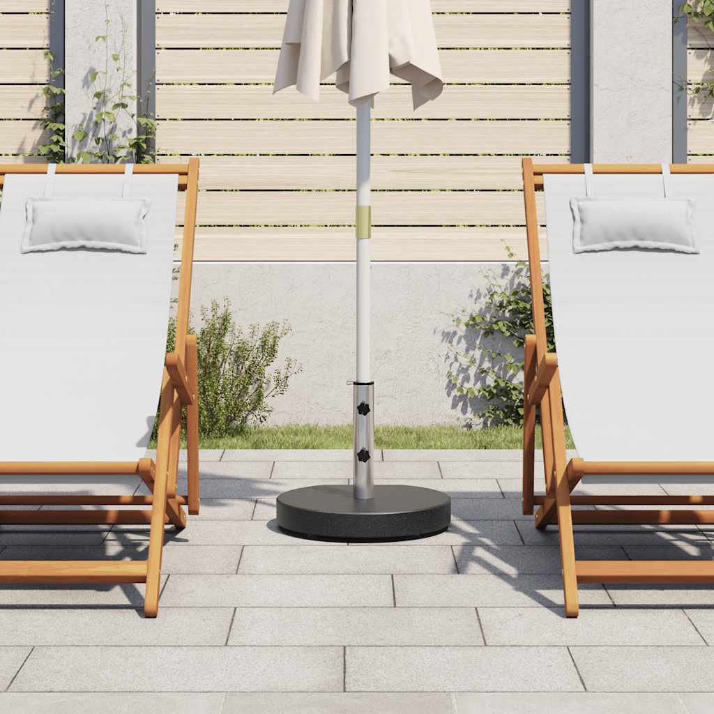 vidaXL Socle de parasol Granite 28,5 kg Rond Noir - 3