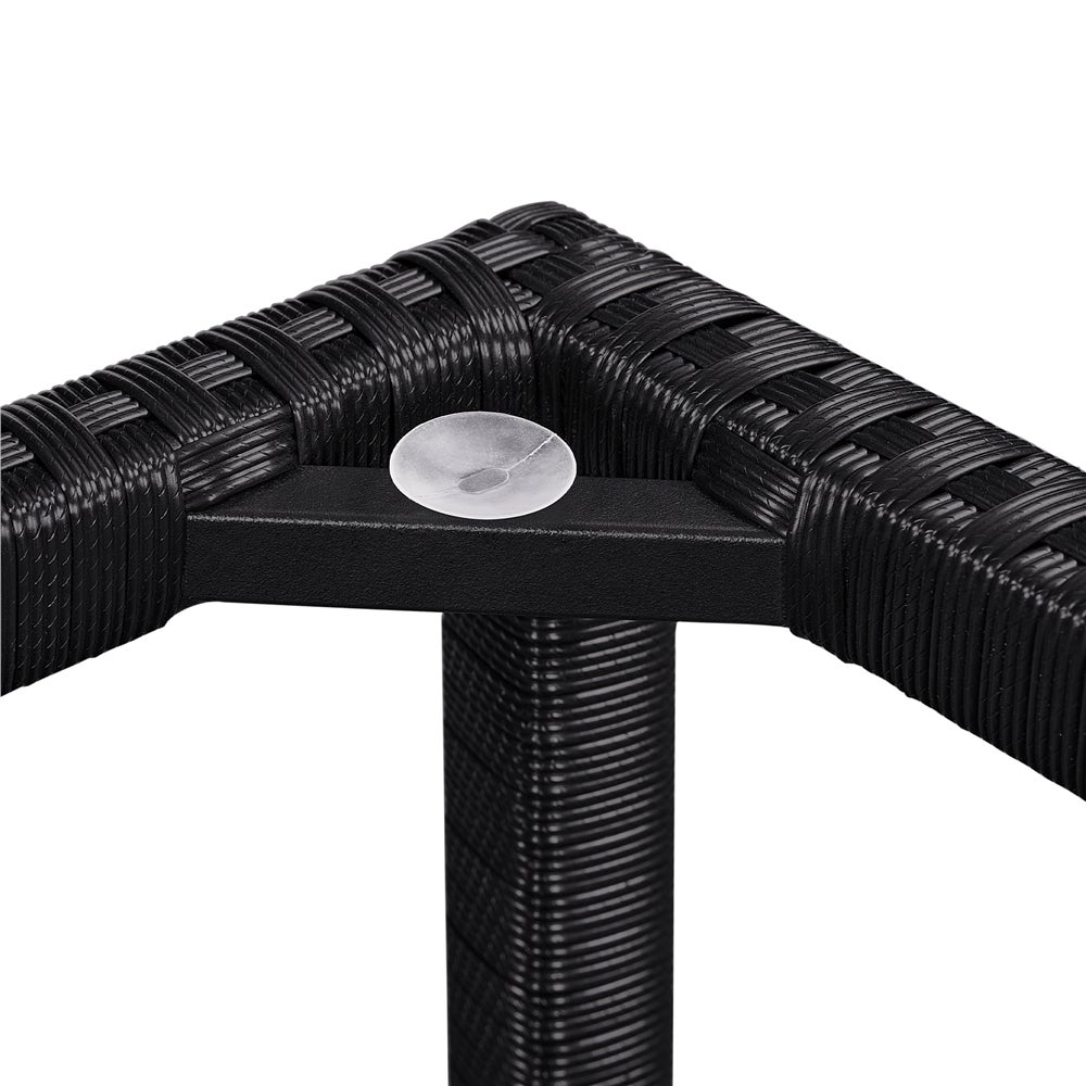 Table basse de jardin rectangulaire en Résine de polyéthylène Noir - 6