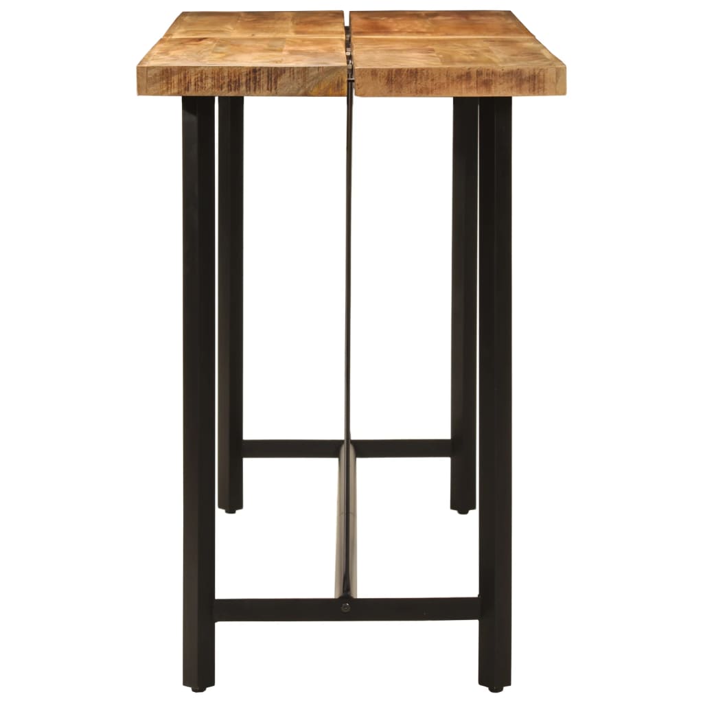 Table de bar | Table de Cuisine | Table Haute 180x70x107 cm bois massif de manguier et fer CFW450970 - 3