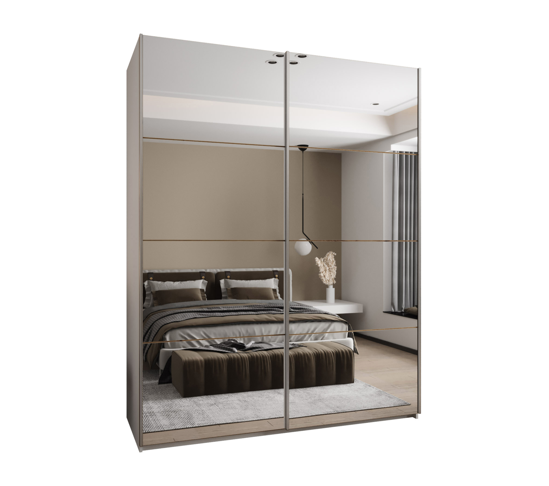 Szafa przesuwna wysoka Lux 2 190 x 64 x 245,5 cm biały + artisan + u. srebrny - Abiks Meble