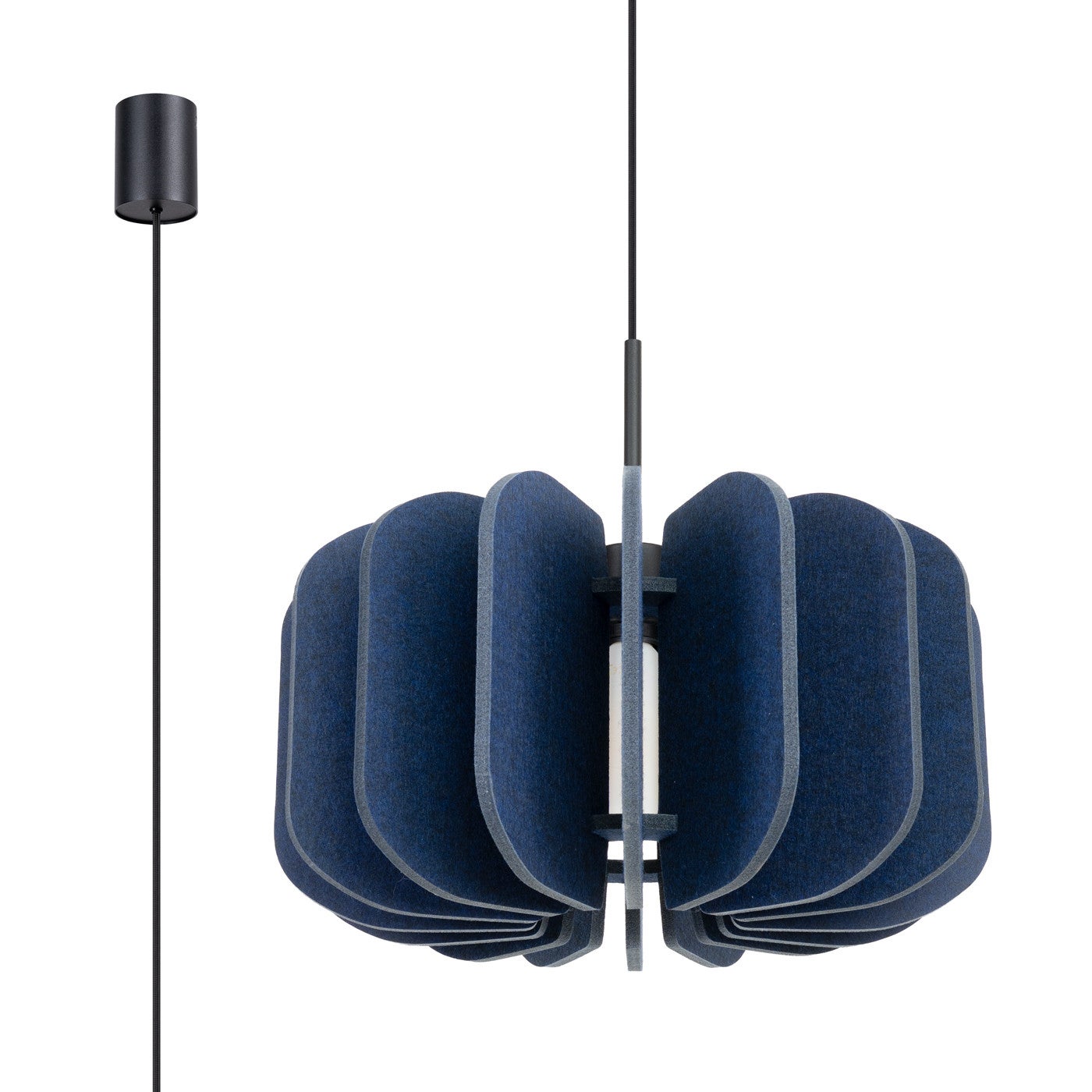 Lampa sufitowa filcowa MULA granatowo-czarna 1xE27x40W filc wym:146x45x45cm IP20 Sollux Lighting