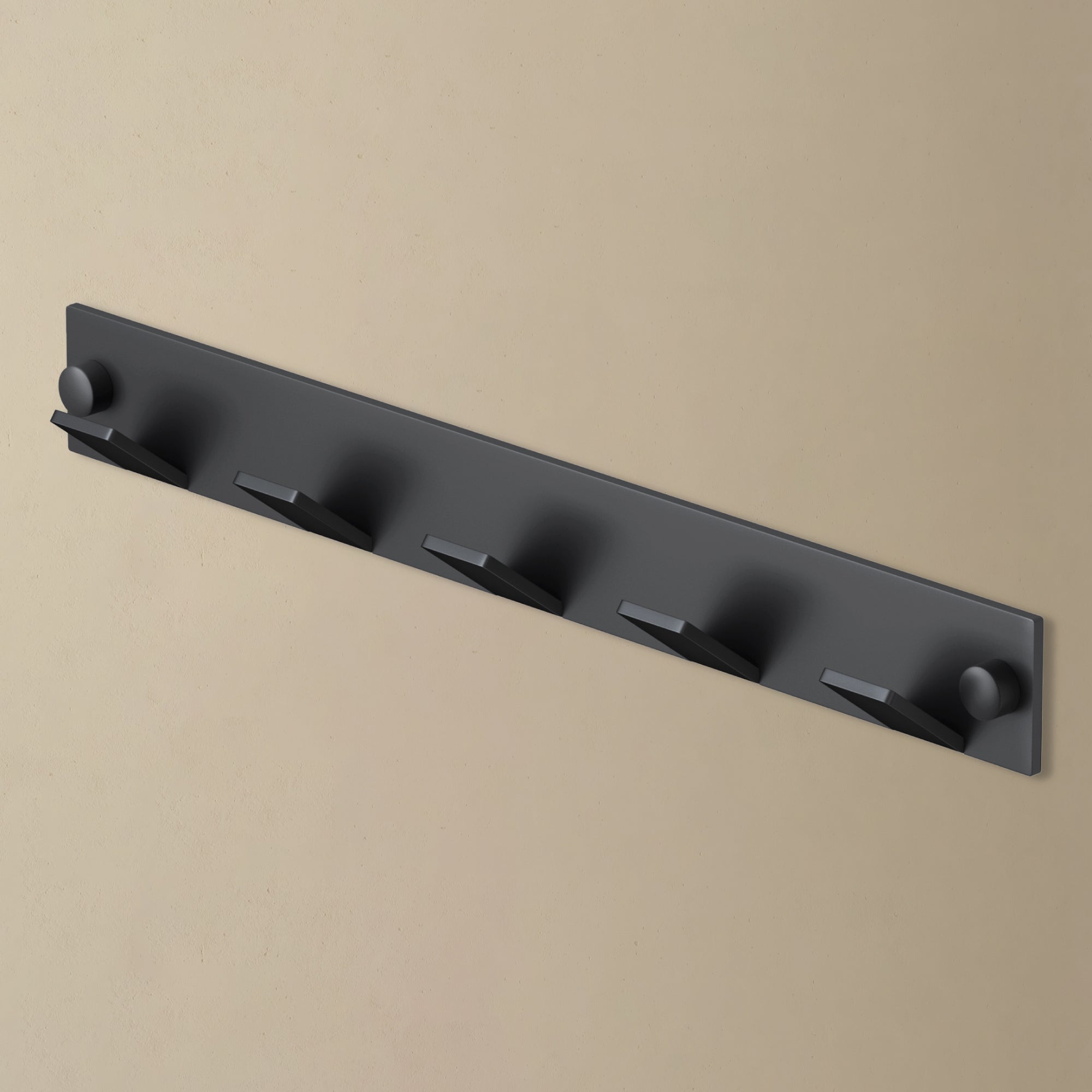 CDDCWZ Porte Manteau Mural, 6 Pièces Patère Murale Noir en Alliage d'Aluminium avec Vis et Couvercle, Crochets Muraux pour Manteaux, Salle de Bain, Cuisine
