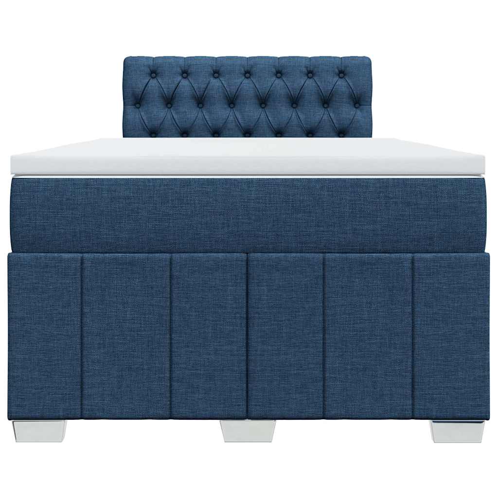 Sommier à lattes de lit avec matelas Bleu 120x200 cm Tissu — COMFORTXL - 4