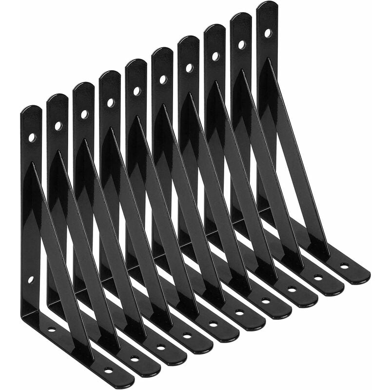Lot de 2 supports d'étagère muraux, support robuste de 15 cm, épaisseur