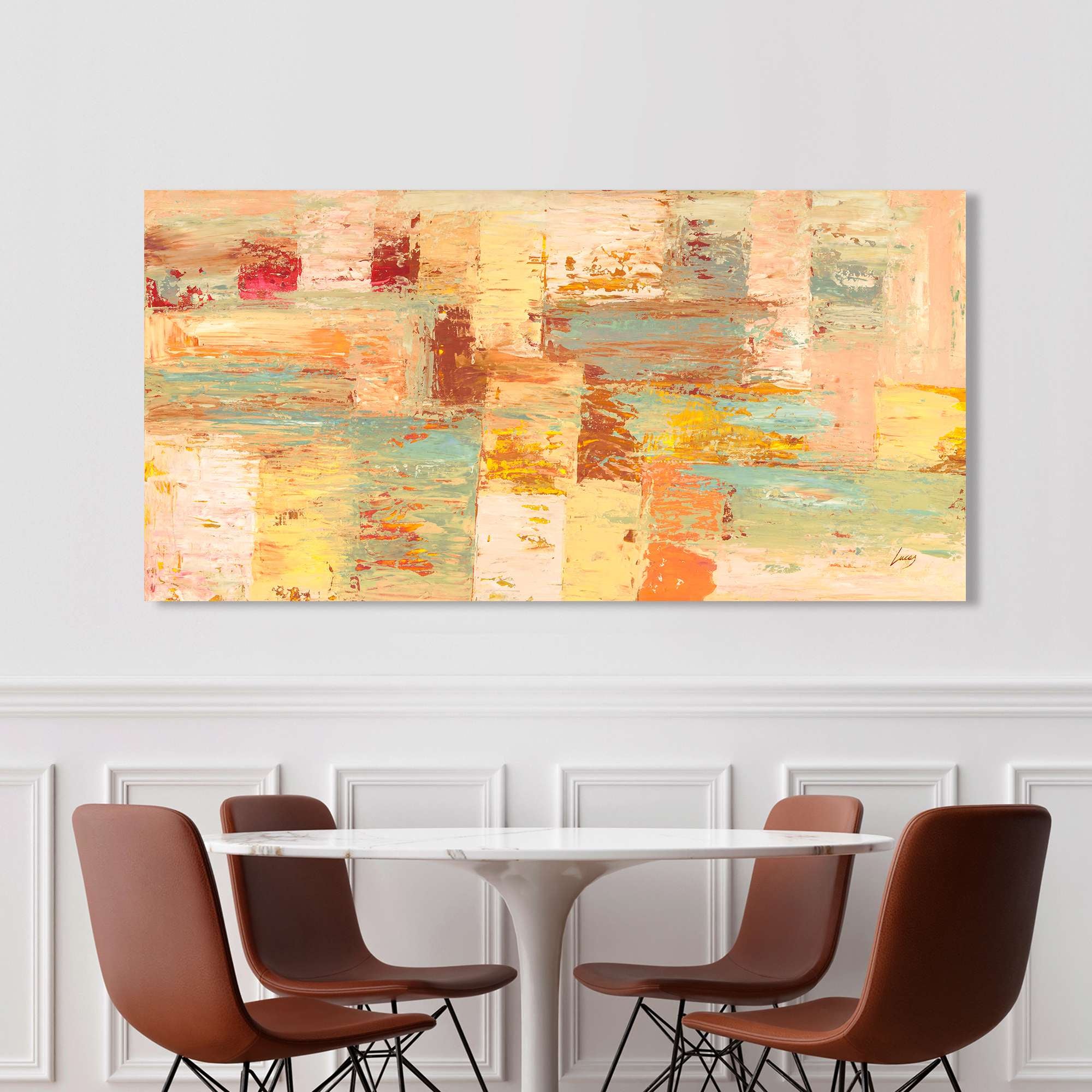 Peinture abstraite moderne sur toile - Lucas, Summer vibrations - 120x60 cm - 3
