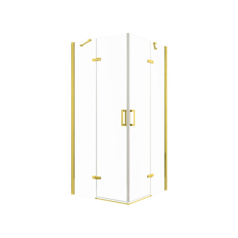 Kabina prysznicowa Flow 90 GOLD kwadratowa uchylna szkło transparentne 6 mm KERRA