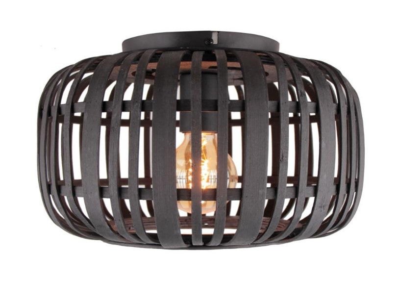 Brilliant Lamp Glasini lampa stołowa 44cm czarny mat/dymione szkło czarny aluminium 1x C35, E14, 25 W