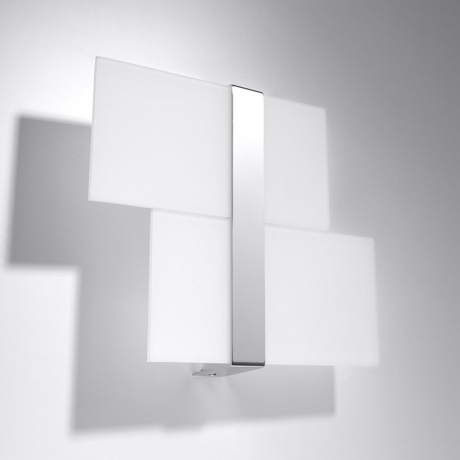 Kinkiet ścienny Massimo biały chromowany 2xG9x40W wym: 28 x 39 x 6 cm szkło IP20 Sollux Lighting