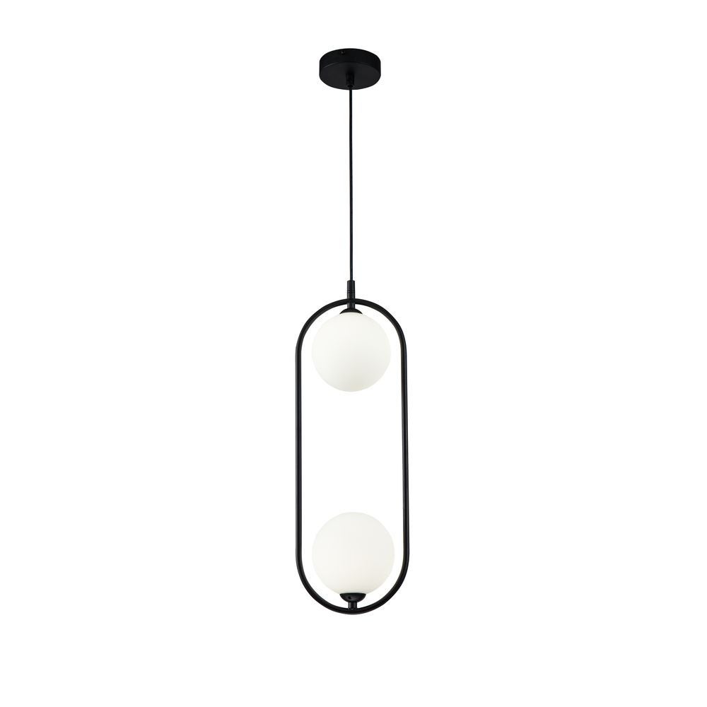 Lampa wisząca Ring czarno-biała 2xG9x25W ring wym: 204 x 17 x 12 cm metal Maytoni