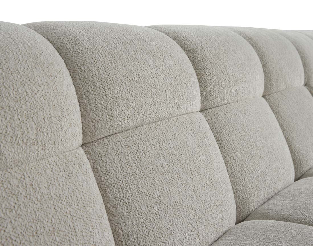 Canapé d'angle 4 places en tissu texturé beige - RAY - Best Mobilier - 6
