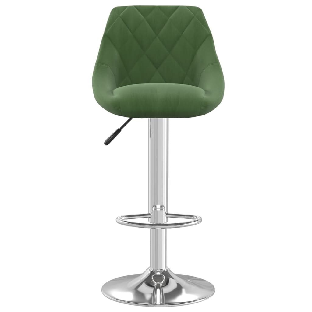 Tabourets de bar lot de 2 vert foncé velours - COMFORTXL - 3