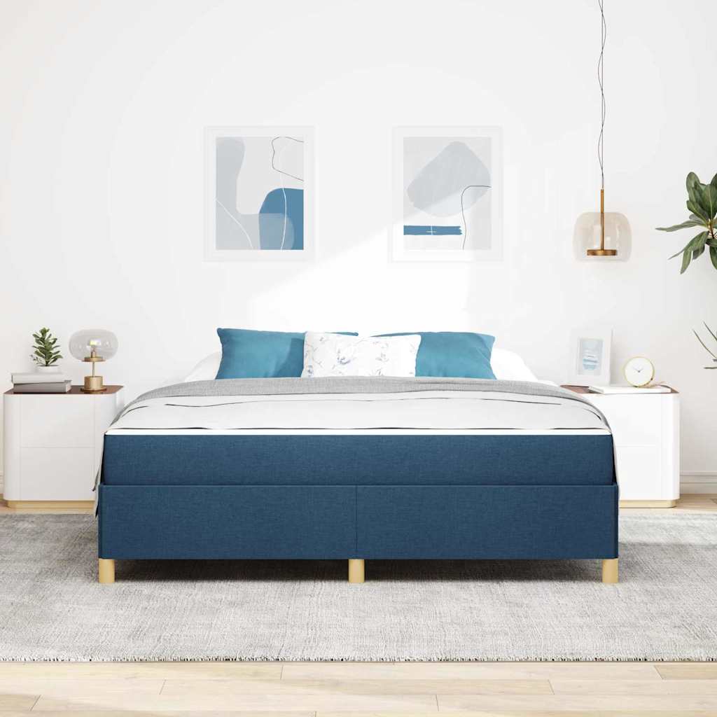 Cadre de lit en tissu bleu pour la chambre, 180 × 200 cm - 3