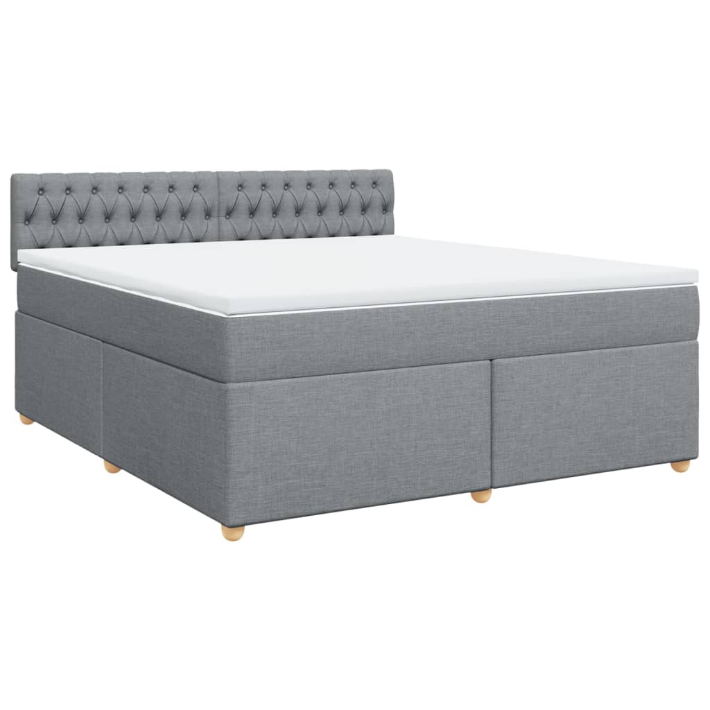 Letto con Box Springs LED e Materasso Grigio scuro 140 x 190 cm