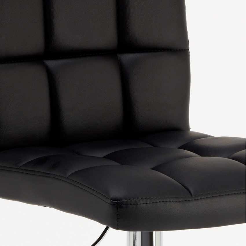 Tabouret de bar cuisine fixe pivotant réglable dossier repose-pied Atlanta - noir - 5