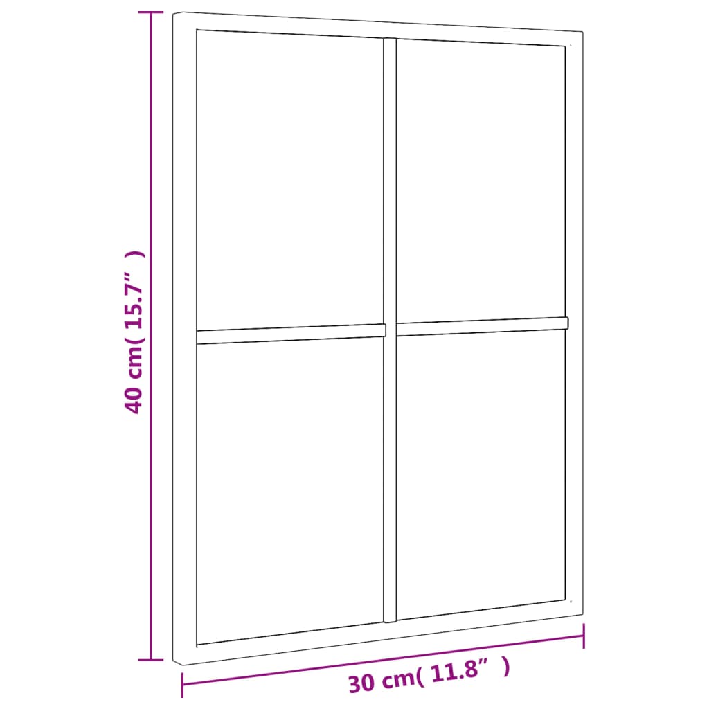 Maison Exclusive - Miroir mural noir 30x40 cm rectangulaire fer - 8