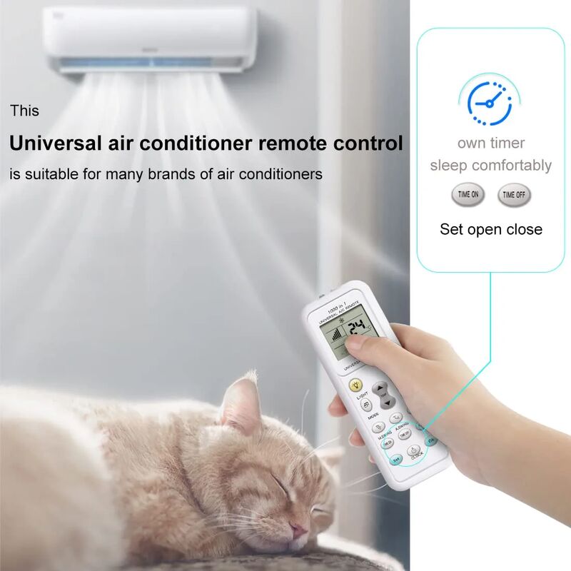 Télécommande universelle pour climatiseur, compatible avec Aermec, Airwell, Airton, ECO et autres marques de climatiseurs - 3