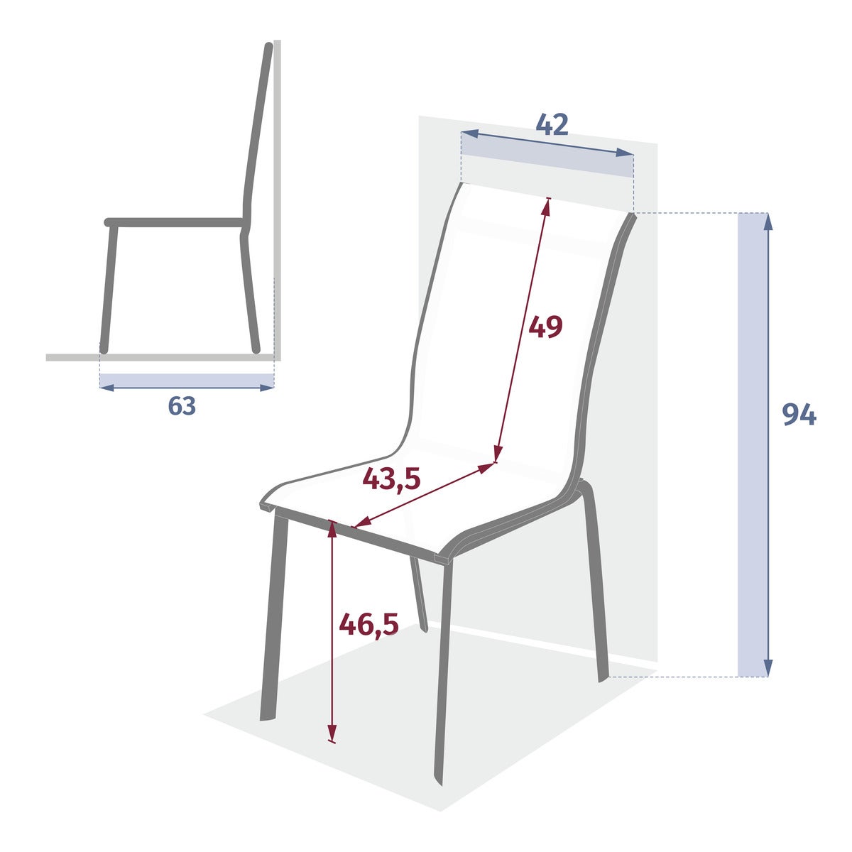 Chaise de jardin sans coussin AXANT en Aluminium Beige - 4