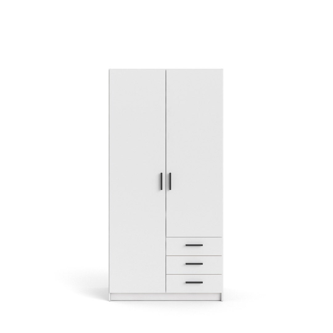 Spell szafa 2 drzwi i 3 szuflady biały.