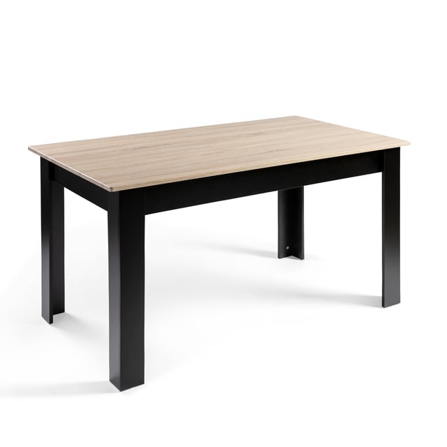 DUPI Mesa Comedor Aitana con Estructura y Tapa Superior de Madera (Taupe/Negro, 140x80)