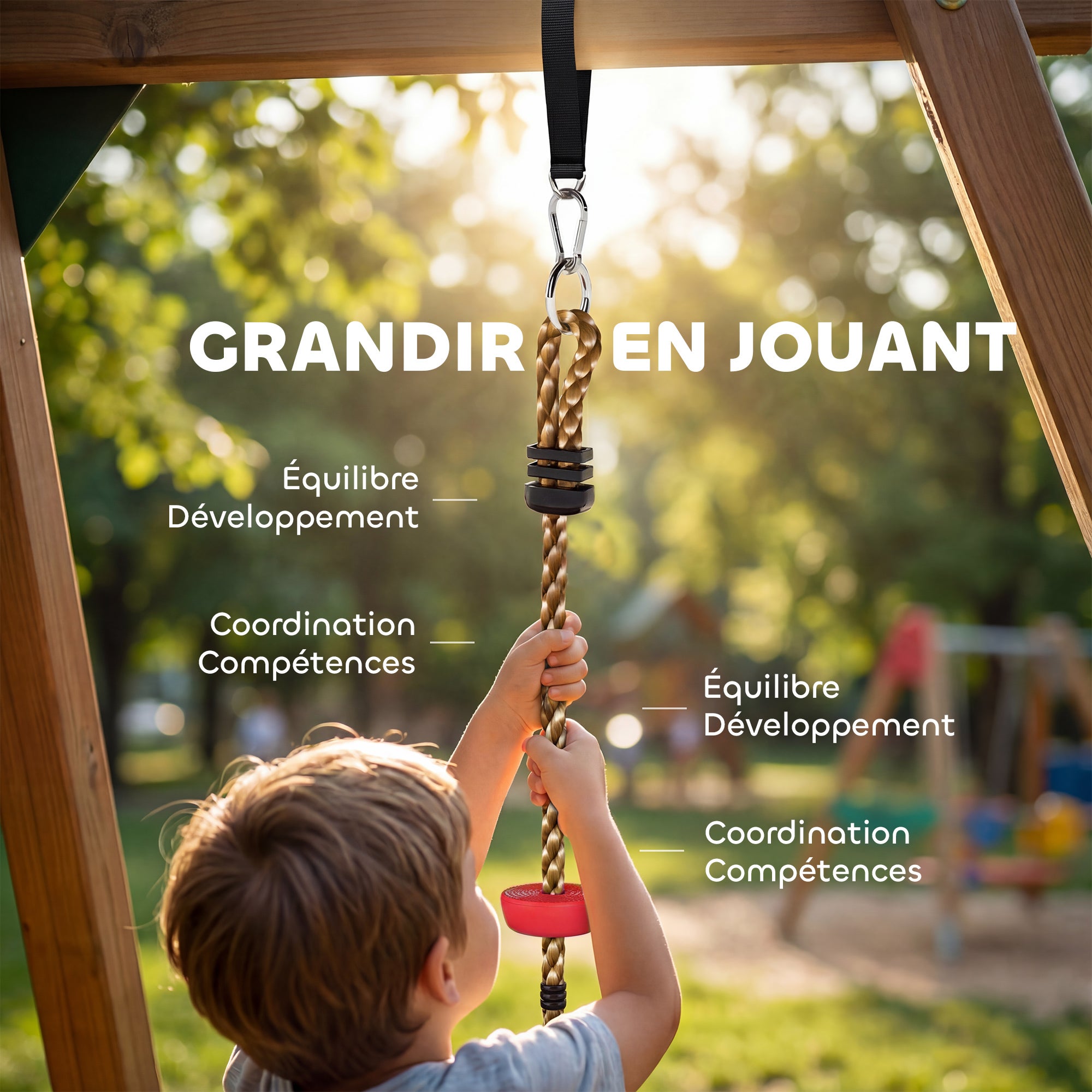 Balançoire en corde d'escalade pour enfants HDPE AIYAPLAY - 6