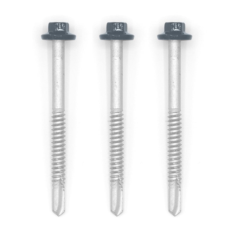 50 Kits de Fixation Sommet d'Onde pour Tôle Axel Gris Anthracite RAL 7016 6.3 x 75 mm support acier - 3