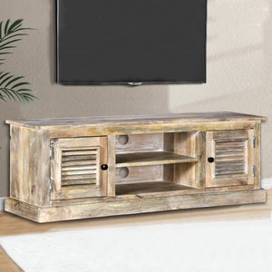 Mobile TV In Legno Di Recupero 110x30x40 Cm – Multicolore Fatto A Mano Con 3 Cassetti
