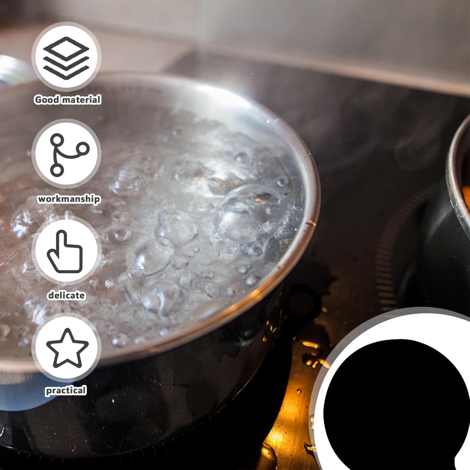 Tapis de table de cuisson à induction : paquet de 3, protection anti-rayures, réutilisable, isolé - 4
