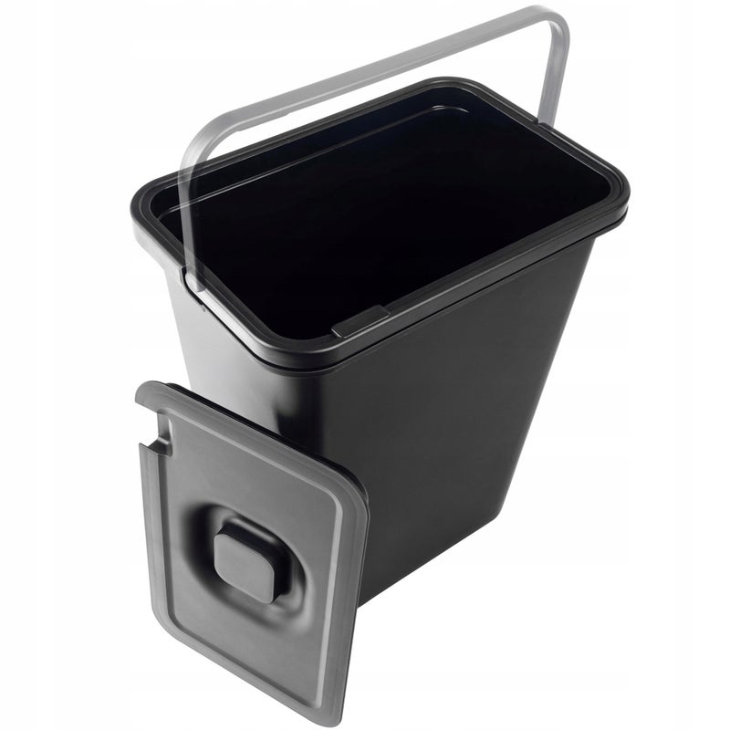KOSZ NA ŚMIECI DO SEGREGACJI ODPADÓW POJEMNIK KUBEŁ 10L CZARNY Z POKRYWĄ