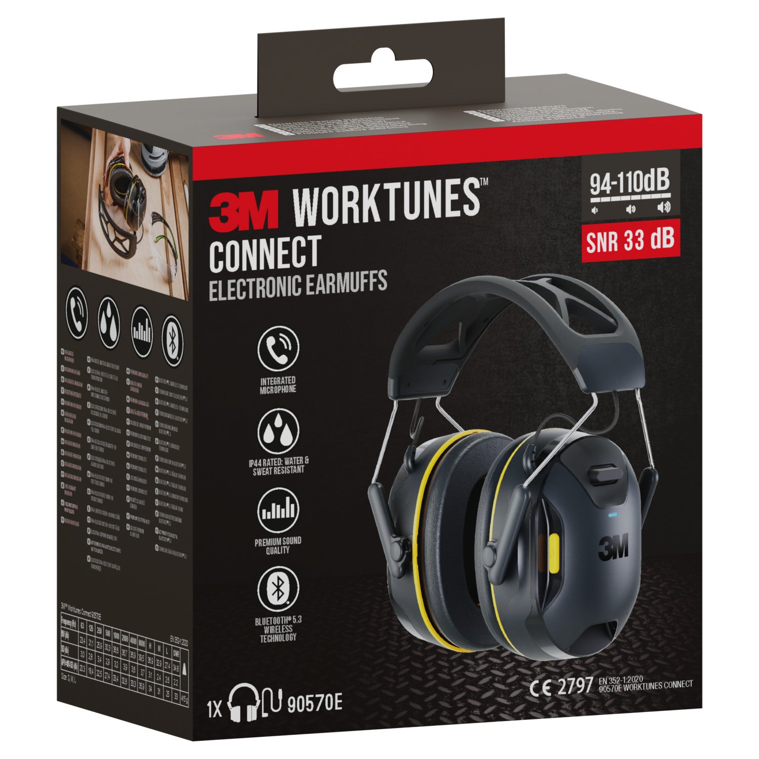 3M™ WorkTunes™ Connect bezprzewodowe ochronniki słuchu z technologią Bluetooth®, 90570E-1 - 6