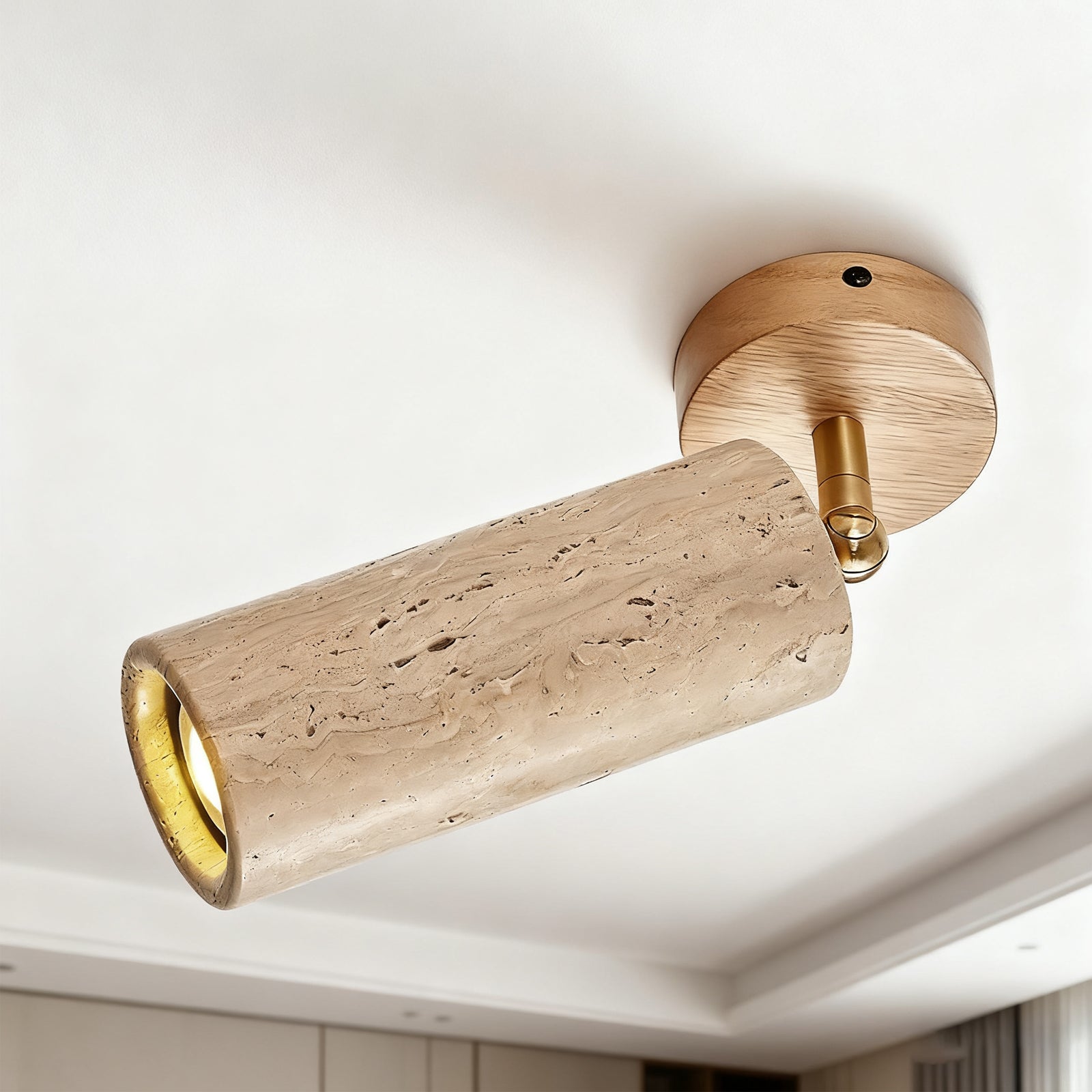 Plafon LED kinkiet w stylu vintage obrotowy spot sufitowy oświetlenie szynowe LED z elementami kamienia nowoczesna lampka nocna światło ciepłe