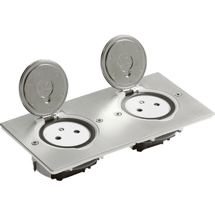 PCE 05822-s TAURUS Spina Schuko 90° doppia terra 2P+PE 16A 250V Nera, TPE