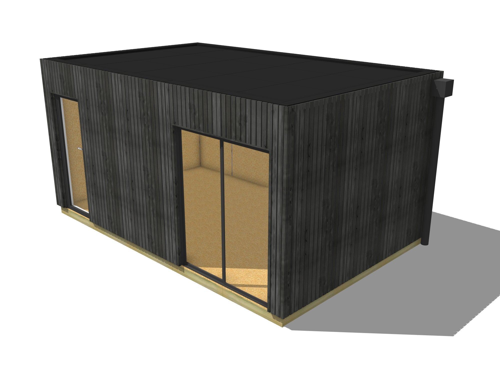 Extension maison en bois en bois 5,5 x 3,5 x 2,7 m avec plancher isolé - 2