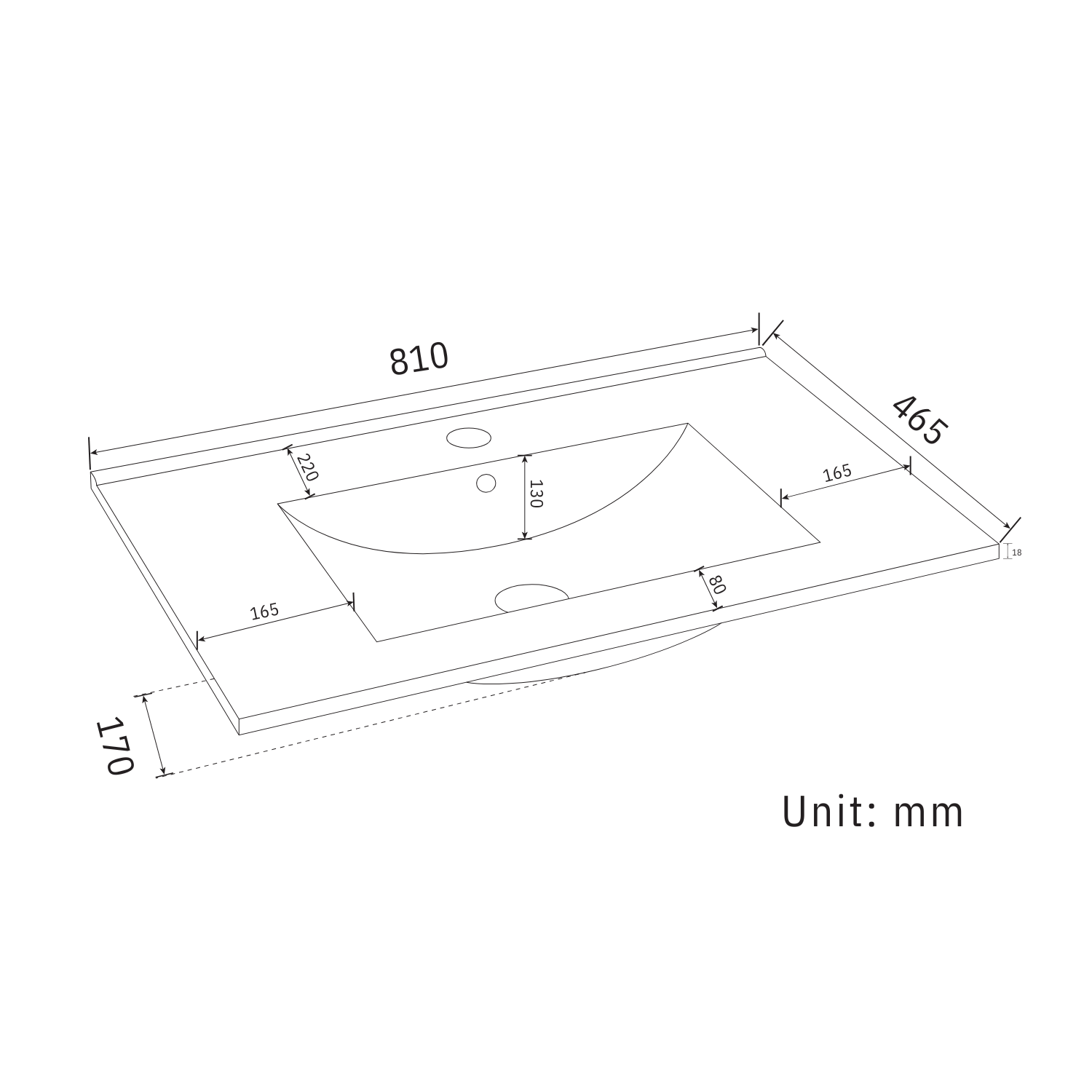 LOMAZOO Meuble De Salle De Bain Marenza Chêne Chaud 80cm - Lavabo Blanc - 4