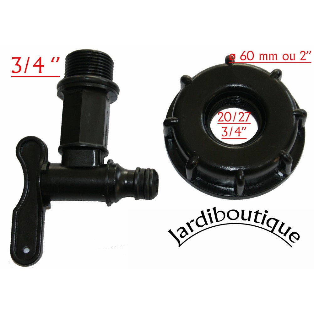 Robinet pour cuve IBC avec sortie pour raccord rapide - Fitt - 4