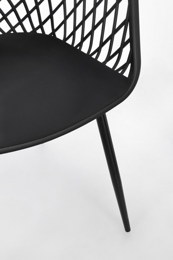 Ensemble de 4 chaises de salle à manger en acier et polypropylène noir - 7