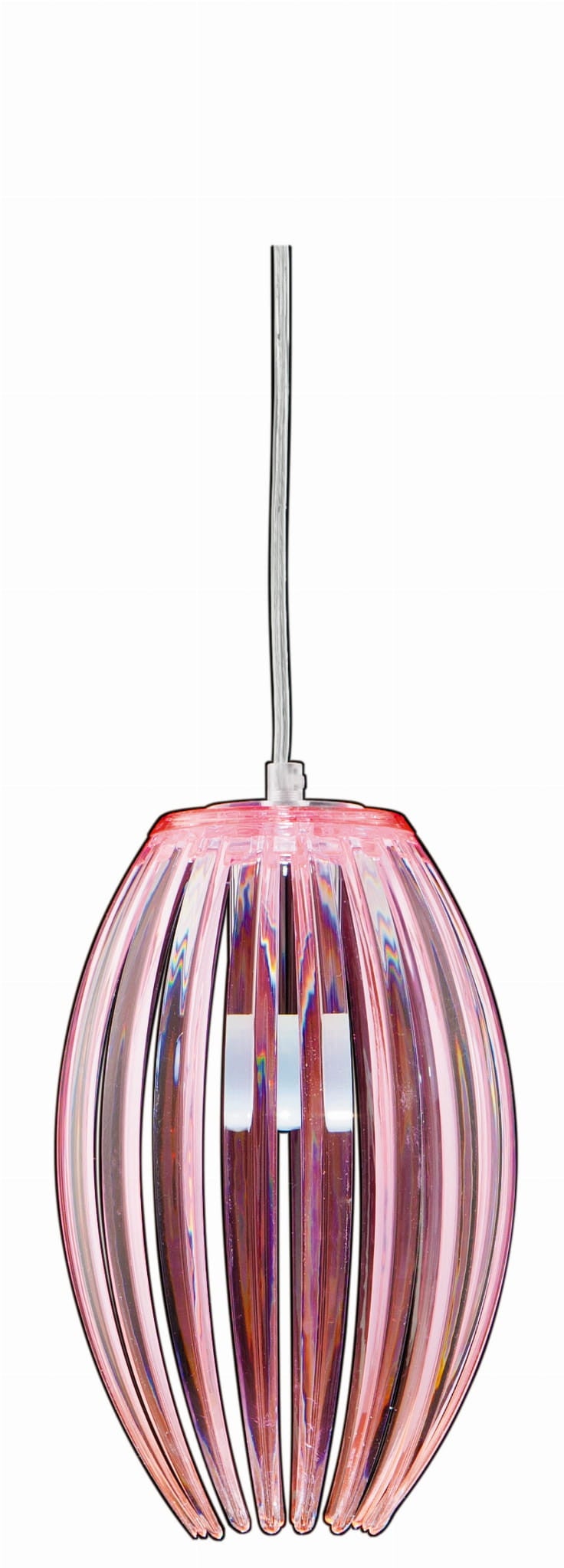 Lampa wisząca ABUKO chromowana-różowa 1 x E27 x 60W wym: 100 x 18 x 18 cm Candellux