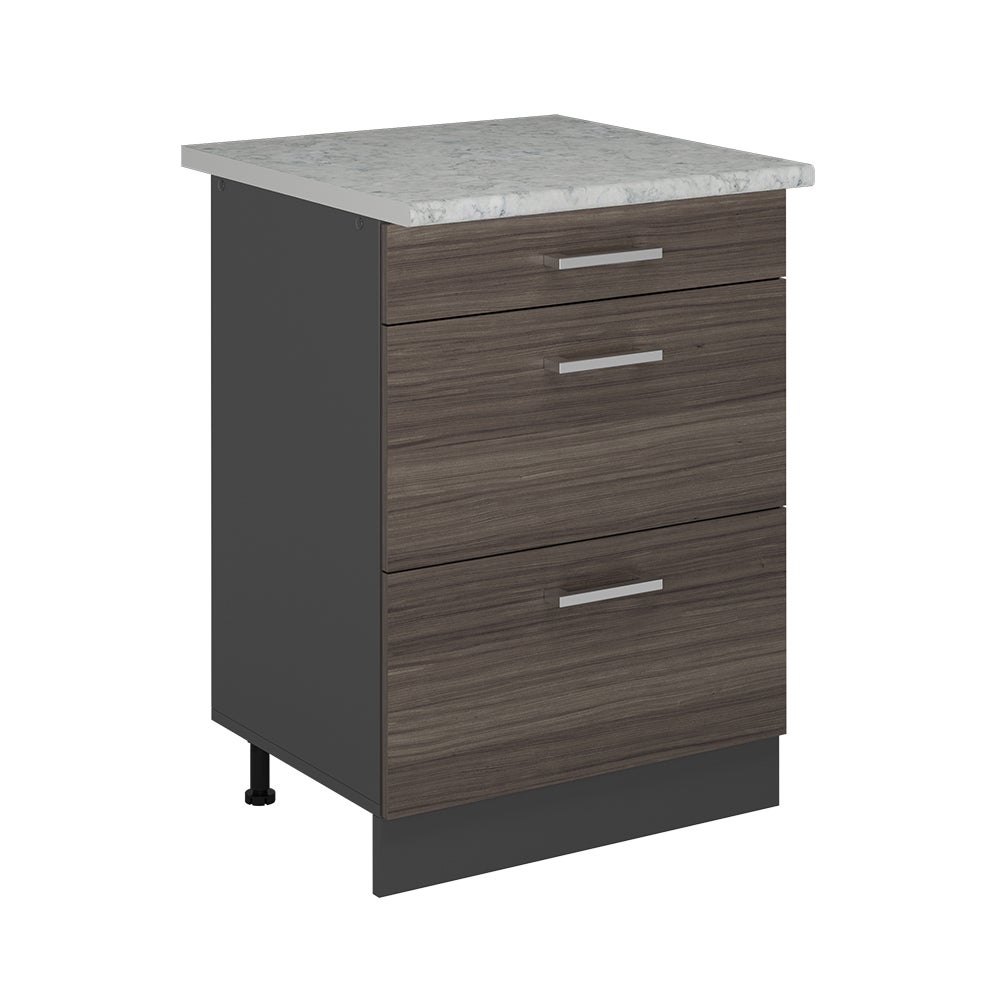 Vicco Szafka dolna do kuchni R-Line, Szlachetna szarość, 60 cm z szufladami, marmur AP