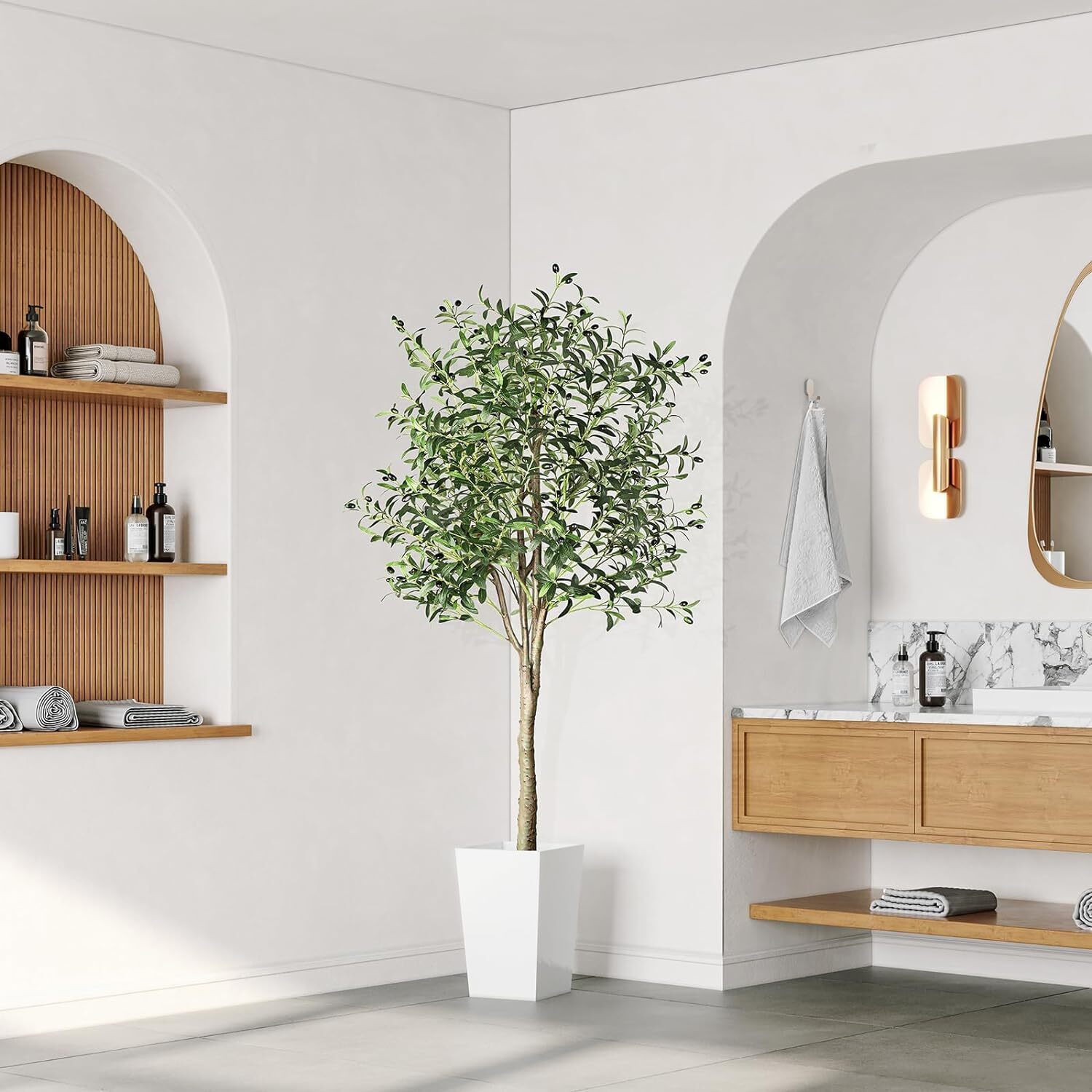 Arbre Artificiel 180 cm Plante Artificielle Plantes Artificielles Grand Arbre Artificiel Comme Réel pour Salon Chambre Bureau Décoration - 2