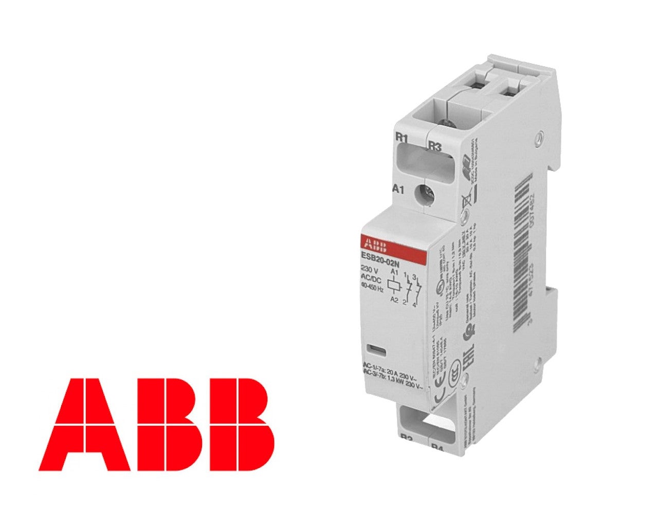 ABB - Contacteur modulaire ESB20-20N 2P 20A - 230V AC/DC - H300464 - 2