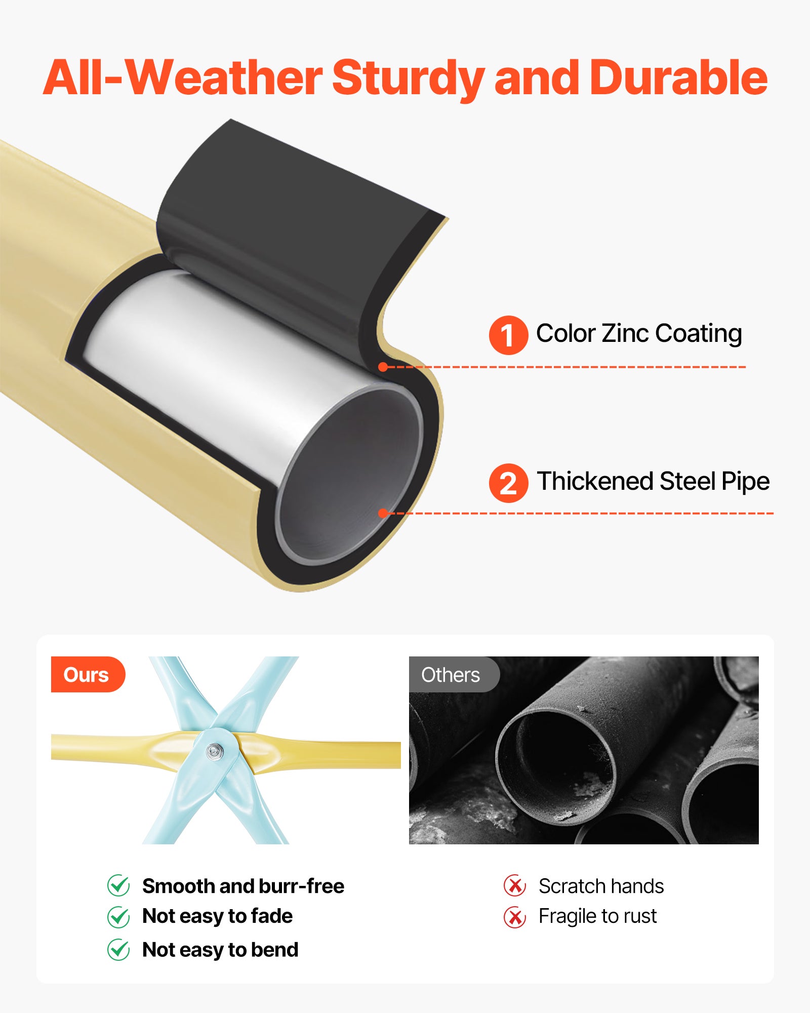 Dôme d'Escalade Géométrique 305 cm,VEVOR Cage à Grimper avec Filet et 2 Ballons de Basket,Cage à Écureuil Solide Charge de 453 kg,Bleu et Jaune - 5