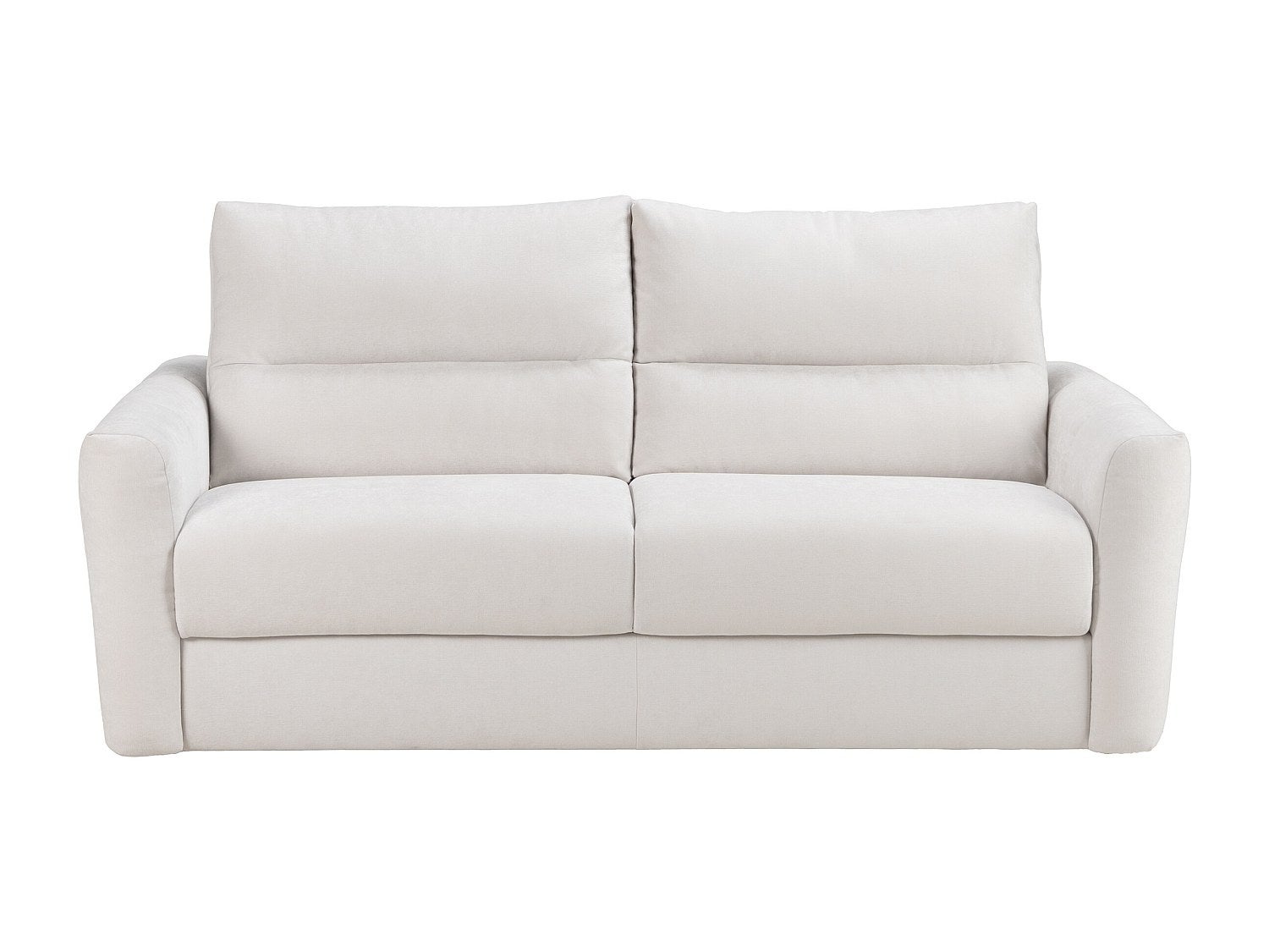 Kanapa 4-osobowa rozkładana z beżowej tkaniny szenilowej- Spanie 160 cm - Materac 13 cm DOVENA od Maison Céphy - 3