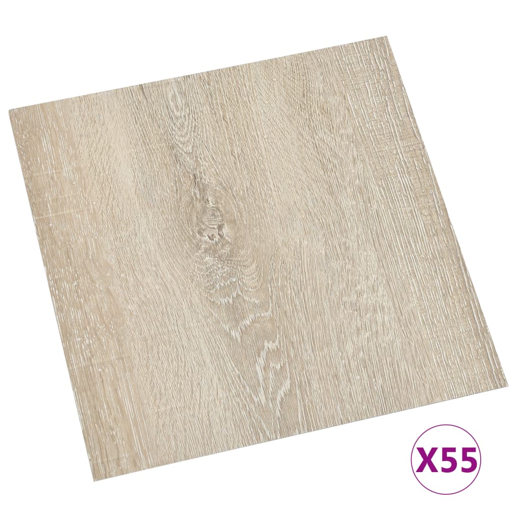 55 piezas lamas para suelo autoadhesivas | tarimas de suelo | tarimas autoadhesivas pvc 5,11 m² beige cfw26533