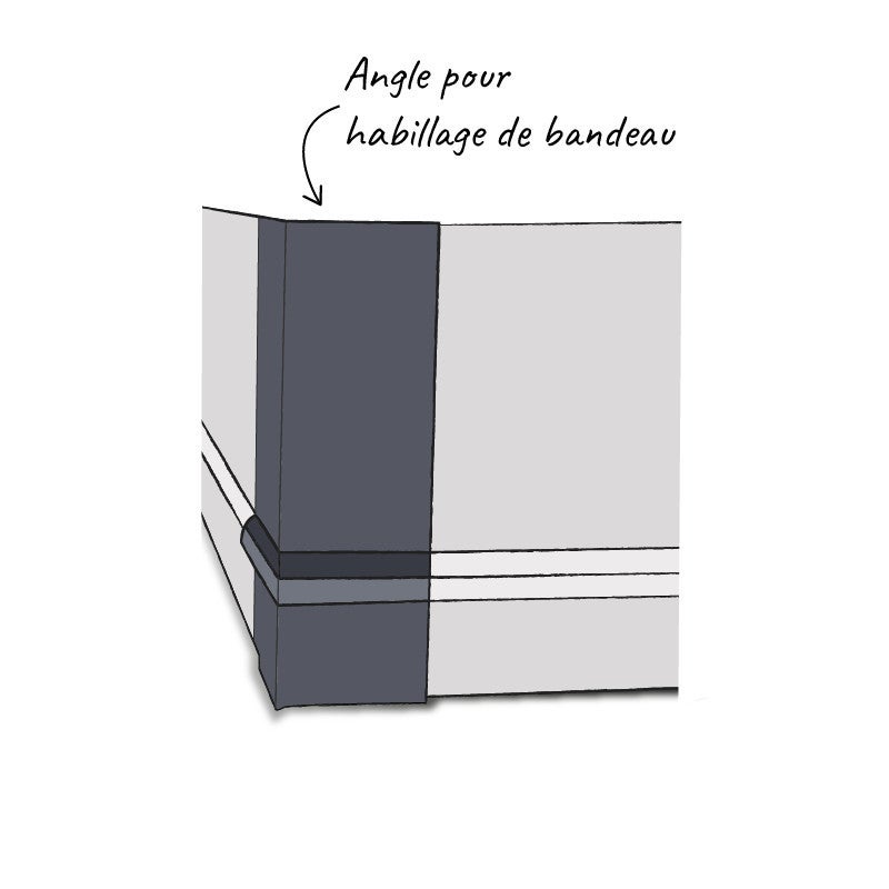Angle 90° pour bandeau de rive blanc, ALUHOME - 3