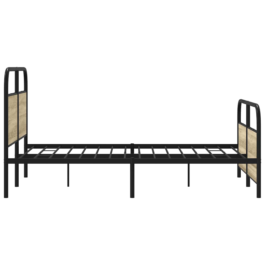 Cama casal | Cama de adulto | Estrutura de cama sem colchão 140x200 cm metal carvalho sonoma CFW286830 - 5