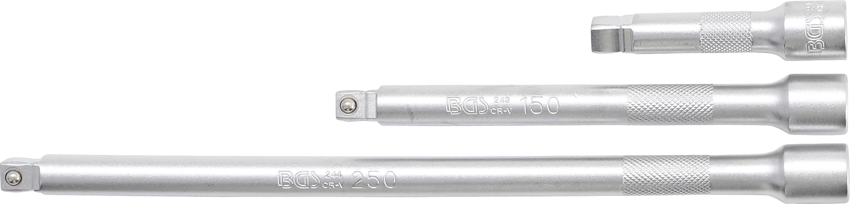 Jeu De 3 Rallonges Oscillantes BGS TECHNIC 3/8" - 75, 150 Et 250 Mm