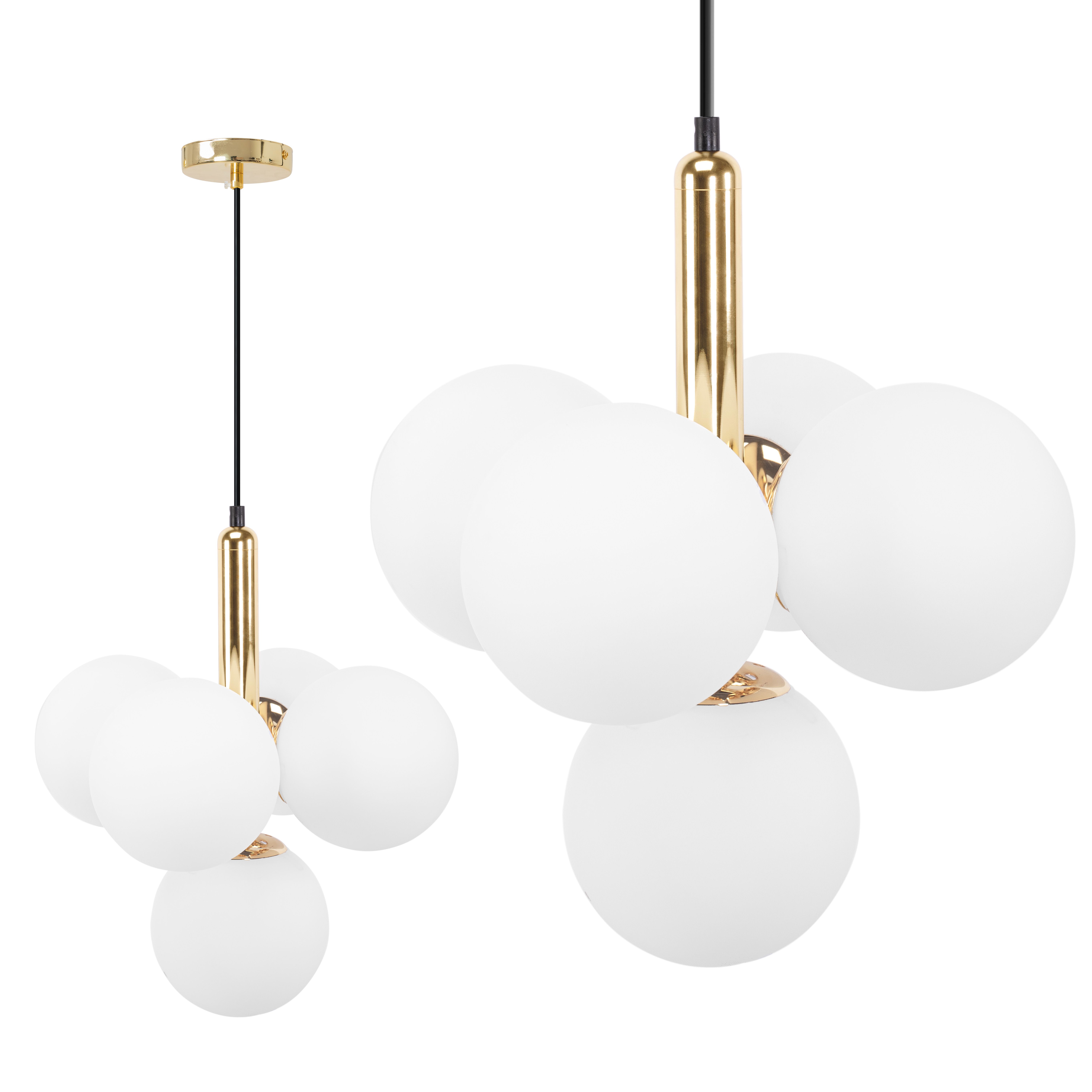 Lampa Sufitowa Wisząca Toolight App1574-5Cp Złoty Biały