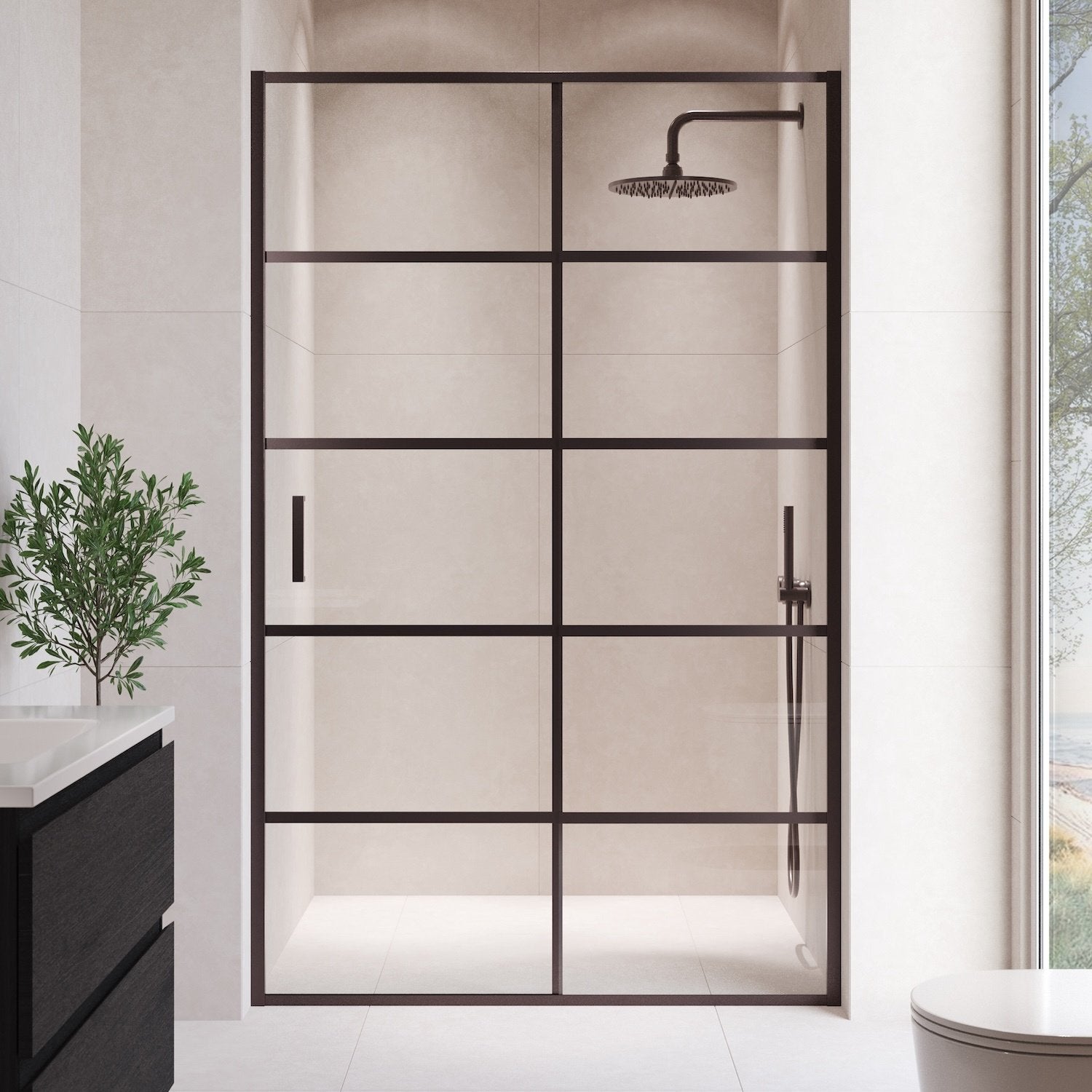 CABINE DE DOUCHE / PARE-BAIGNOIRE NICHE PVC 140 Cm - OUVERTURE LATÉRALE 1 PORTE H150
